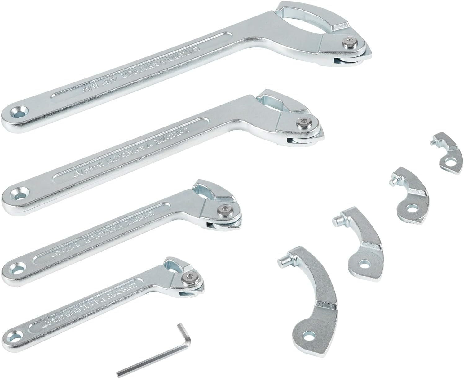 8Pcs Adjustable Hook C Pin Spanner Wrench Tool Set Nut Wrench 3/4" to 6-1/10"