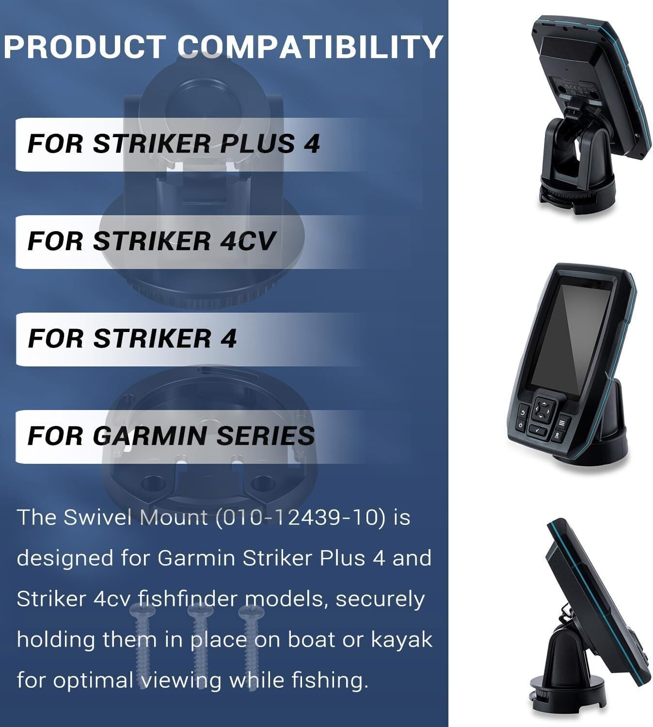 010-12439-10 Tilt/Swivel Mount Replacement for Garmin Striker 4/Plus 4/4Cv