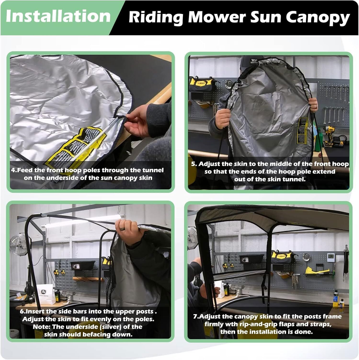 Riding Mower Sun Canopy LP68122 for John Deere 100/S200 Lawn Tractor Sun Shade
