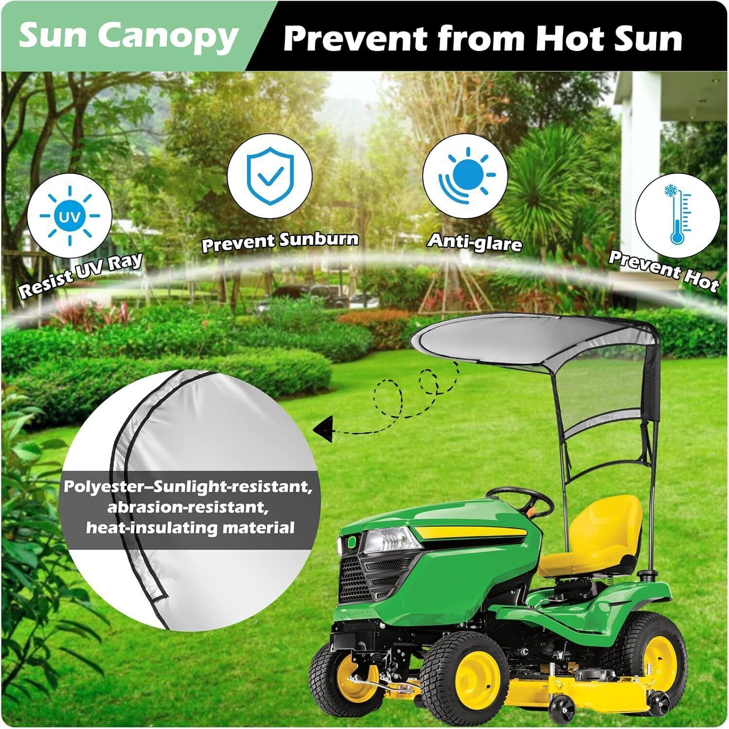 Riding Mower Sun Canopy LP68122 for John Deere 100/S200 Lawn Tractor Sun Shade