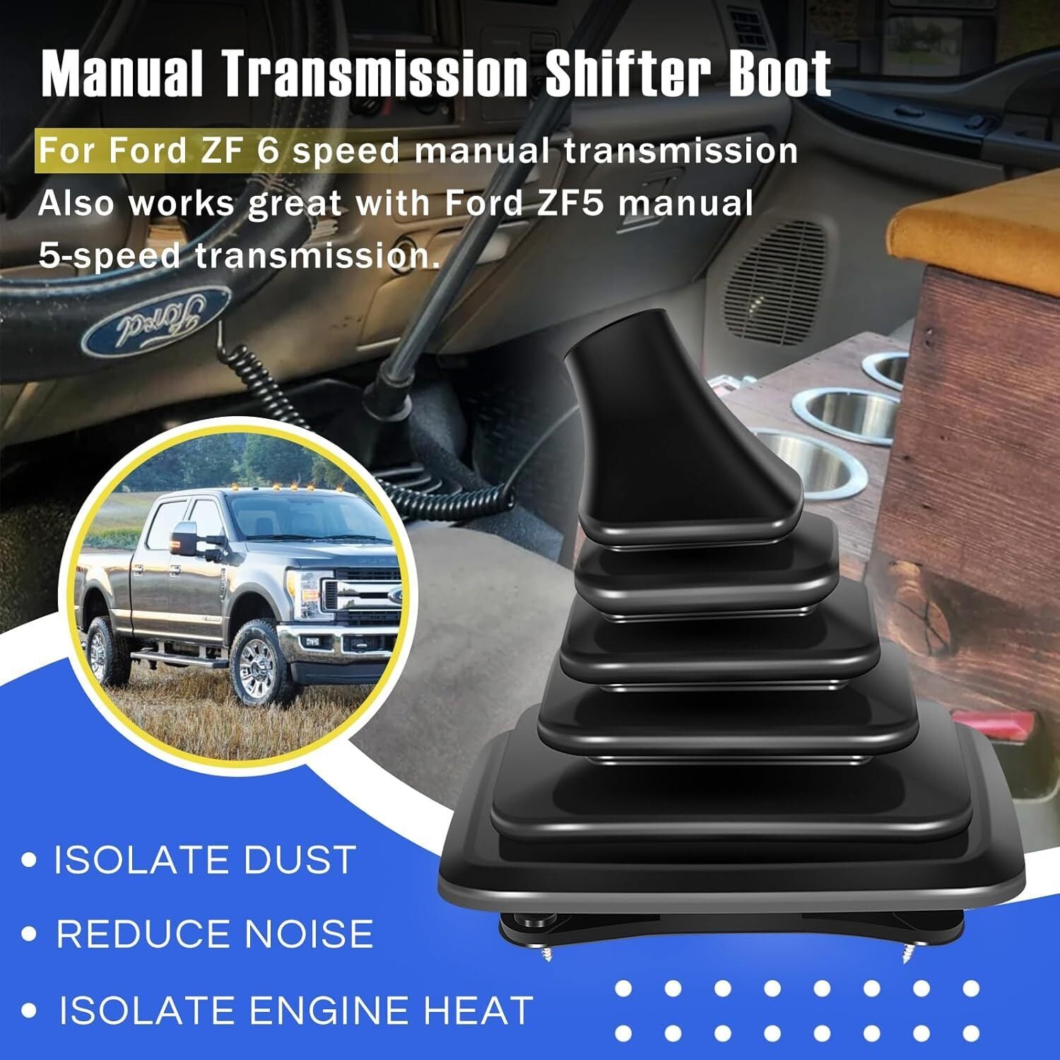 Manual Transmission Gear Shifter Boot for Ford F-250-550 Super Duty F81Z7277BB