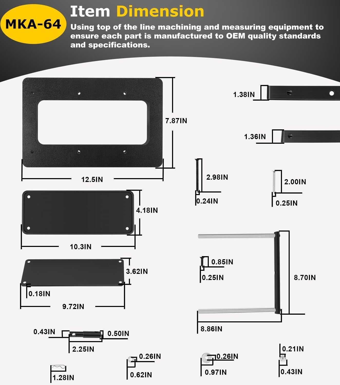 1854064 MKA-64 Quick Release Bracket For Ulterra, Terrova, PowerDrive, Black