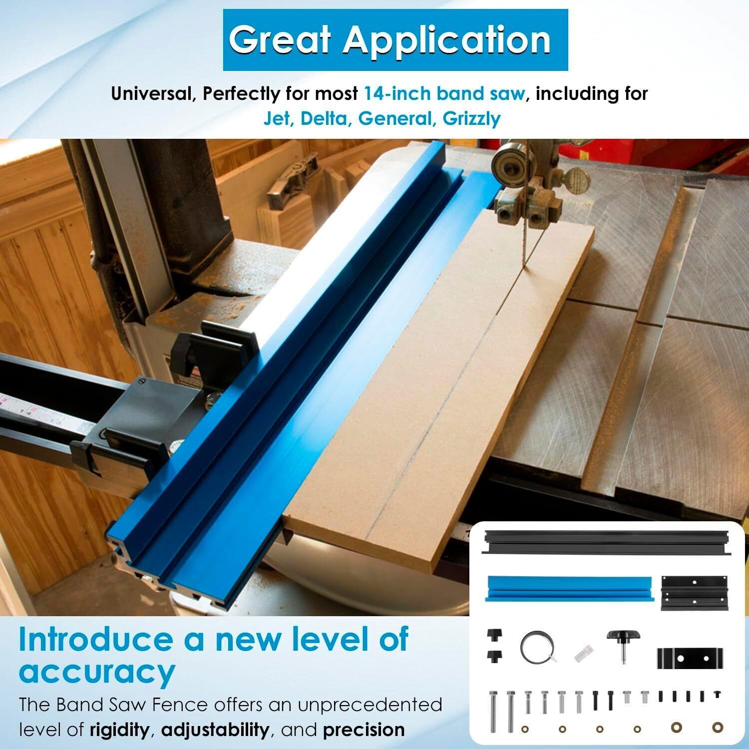 Bandsaw Fence for 14-inch Band Saw Blade's Drift Angle Precise Cutting KMS7200