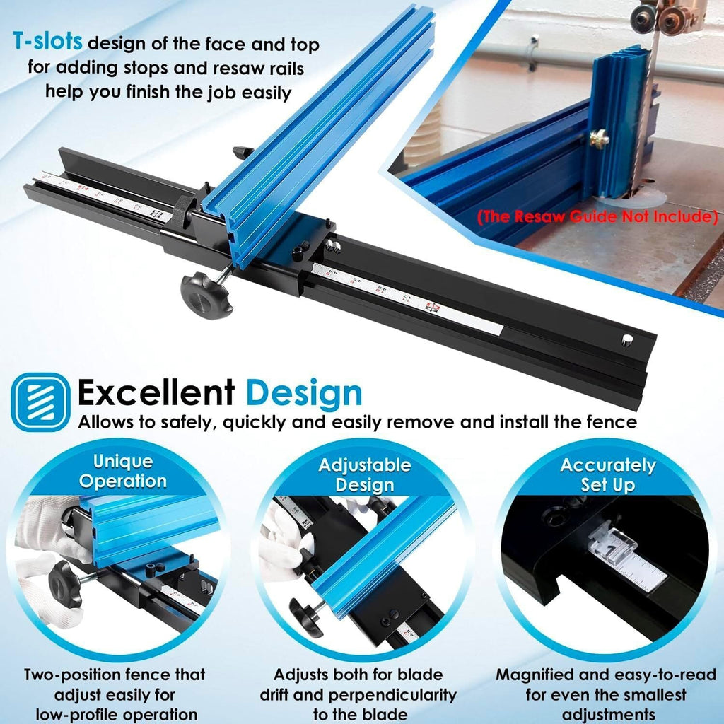 Bandsaw Fence for 14-inch Band Saw Blade's Drift Angle Precise Cutting KMS7200