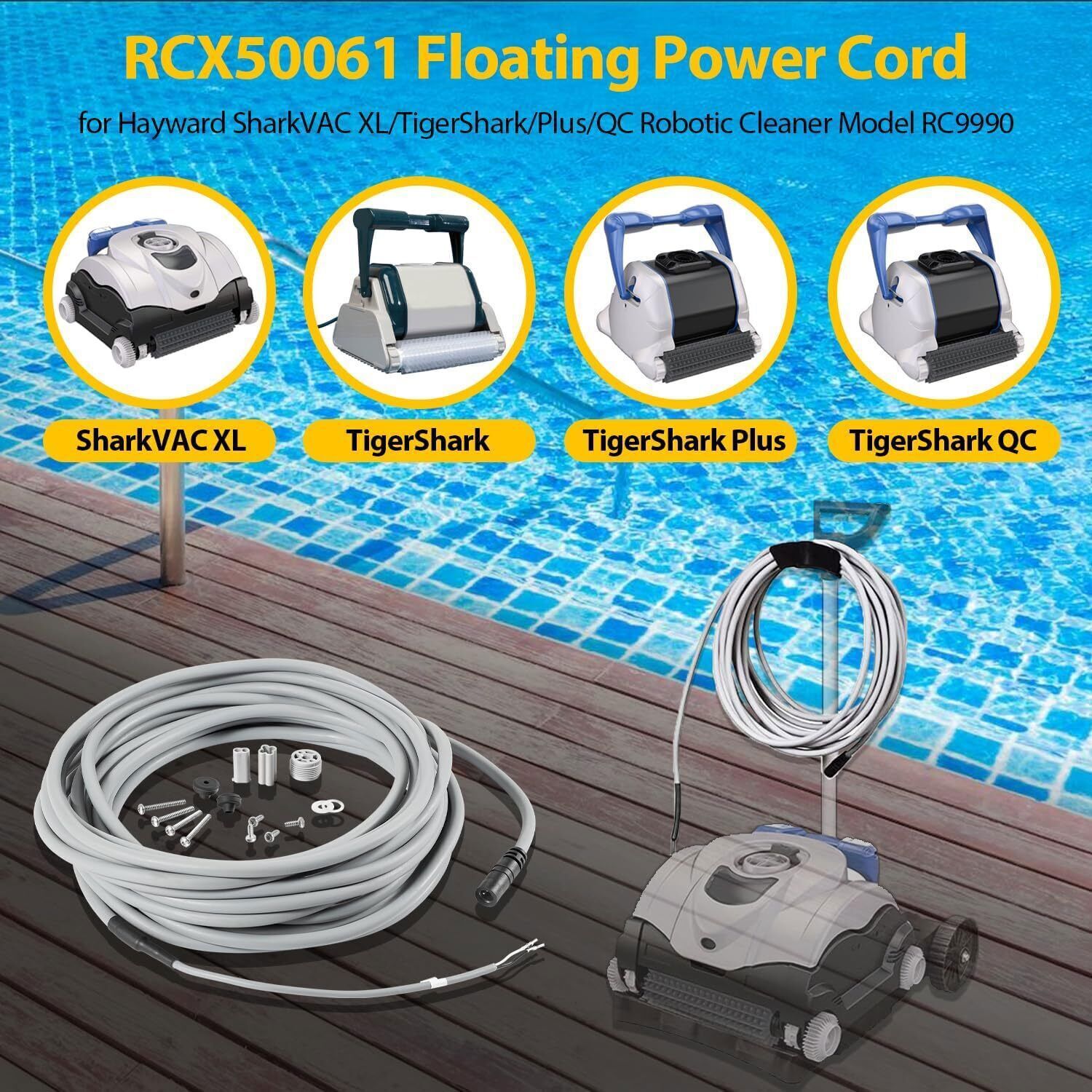 RCX50061 Floating Power Cord Tigershark Tiger shark QC Robotic Cleaner RC9990