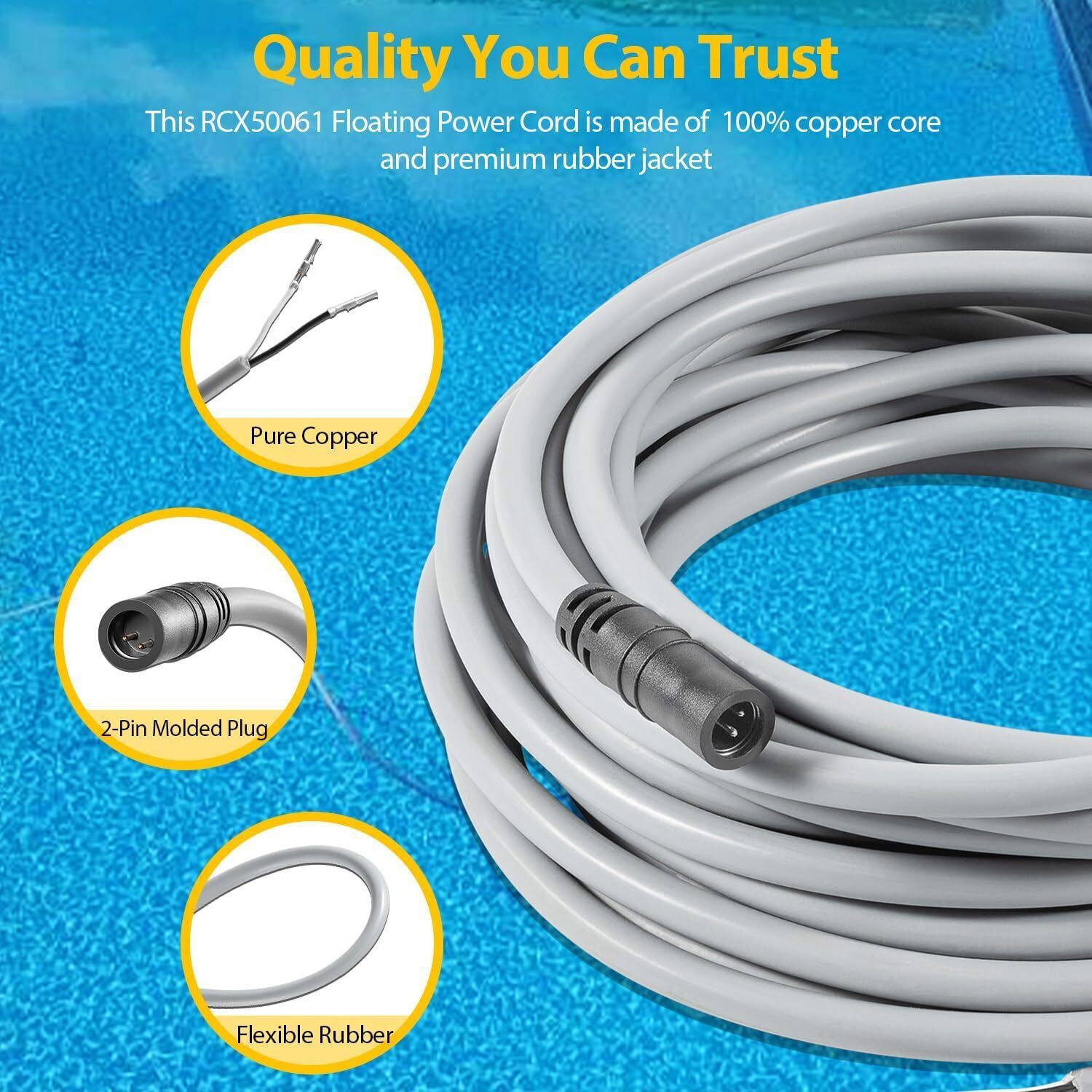 RCX50061 Floating Power Cord Tigershark Tiger shark QC Robotic Cleaner RC9990