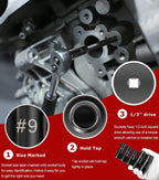 71670 Large Tap Socket Set For 5/8", 11/16", 3/4", 7/8" and 1" Taps, 1/2" Drive