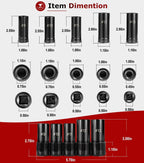 71670 Large Tap Socket Set For 5/8", 11/16", 3/4", 7/8" and 1" Taps, 1/2" Drive