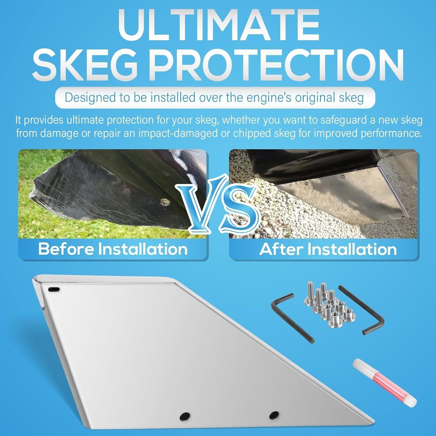 For Evinrude Johnson 2-Stroke 1980-2001 Skeg Guard Safe-Skeg Protector 35-SS635