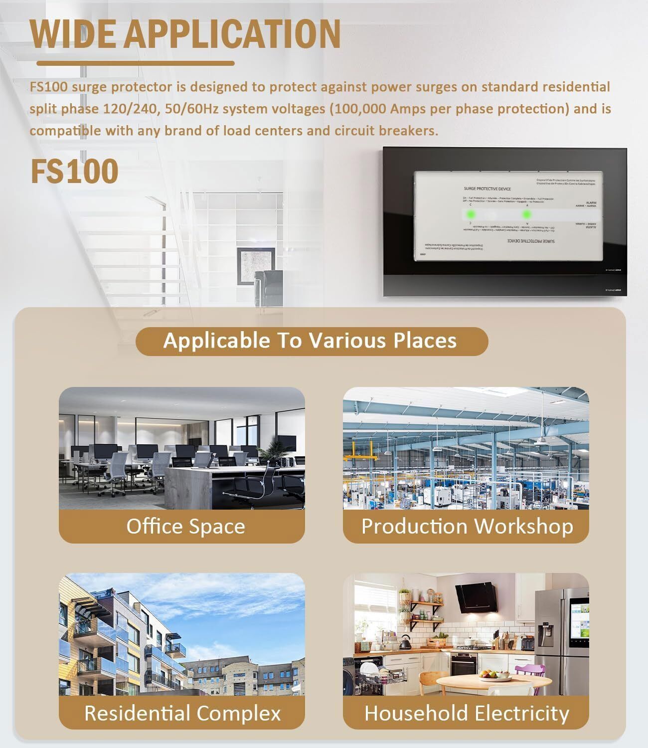 FS100 Whole House Surge Protection Device Replacement for Siemens FS100