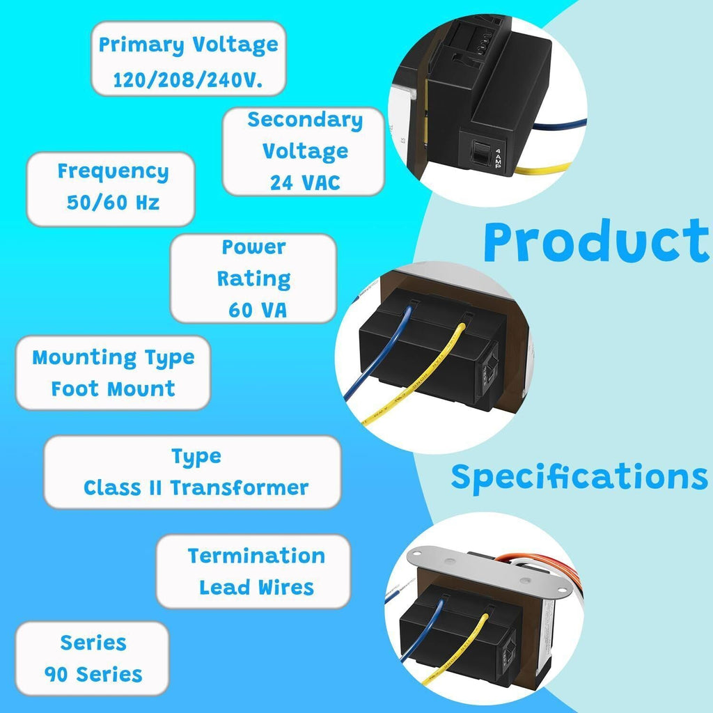 90-T60C3 24VAC 60-VA Floor-Mounted Class 2 Transformers for Industrial