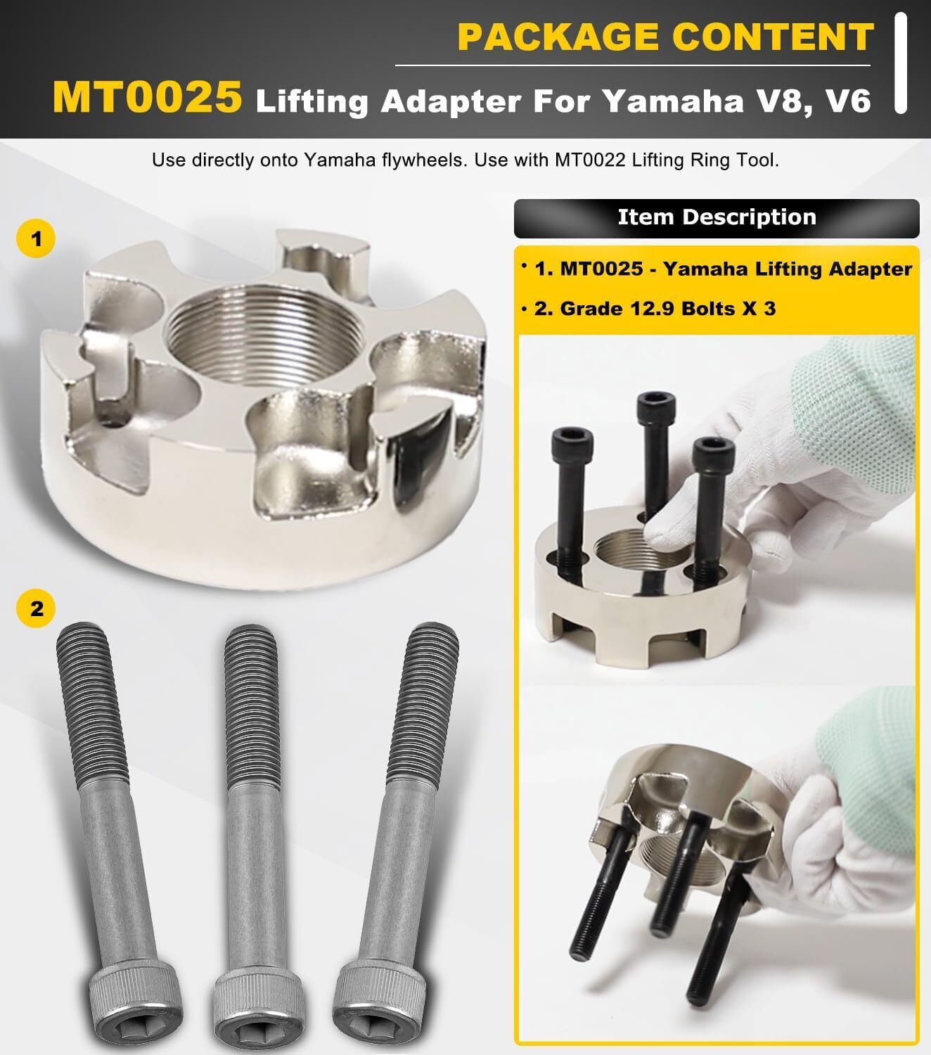 Outboard Lifting Ring Tool MT0022 Lifting Adapter MT0025 for Mercury Yamaha