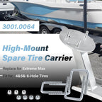 Spare Tire Carrier for Shorelander/ Boat Trailer Frame Mount Fit 4 5 6 Lug Wheel