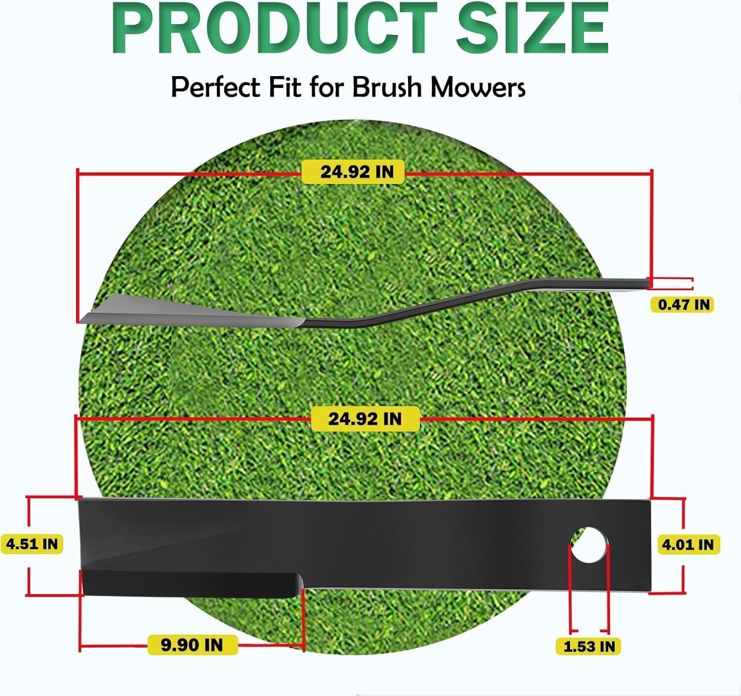 7555 Rotary Cutter Blades 24’’x3/4" Lawn Mower Blades For Bush Hog, 2 Blade Set