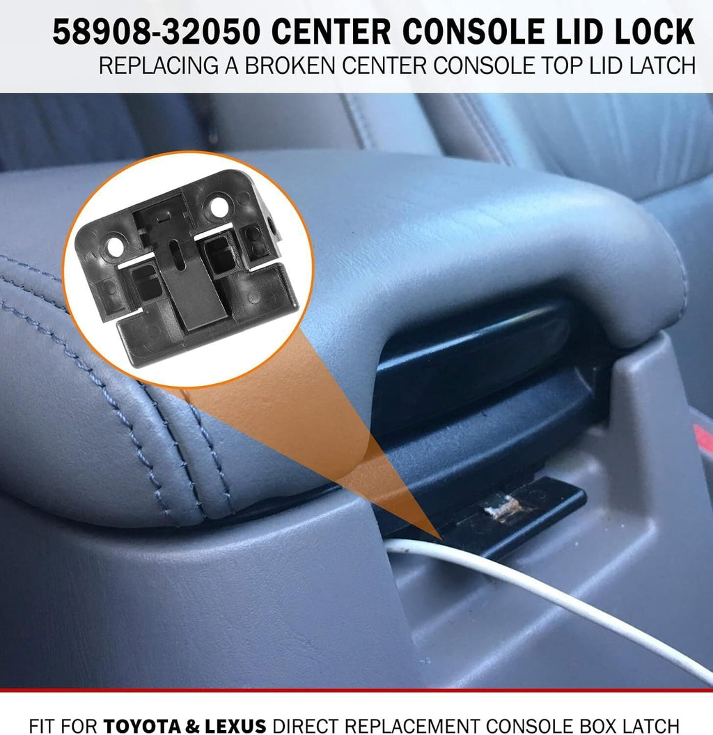 For Toyota Lexus Center Console Latch Armrest Lid Lock Clip Replace 58908-32050
