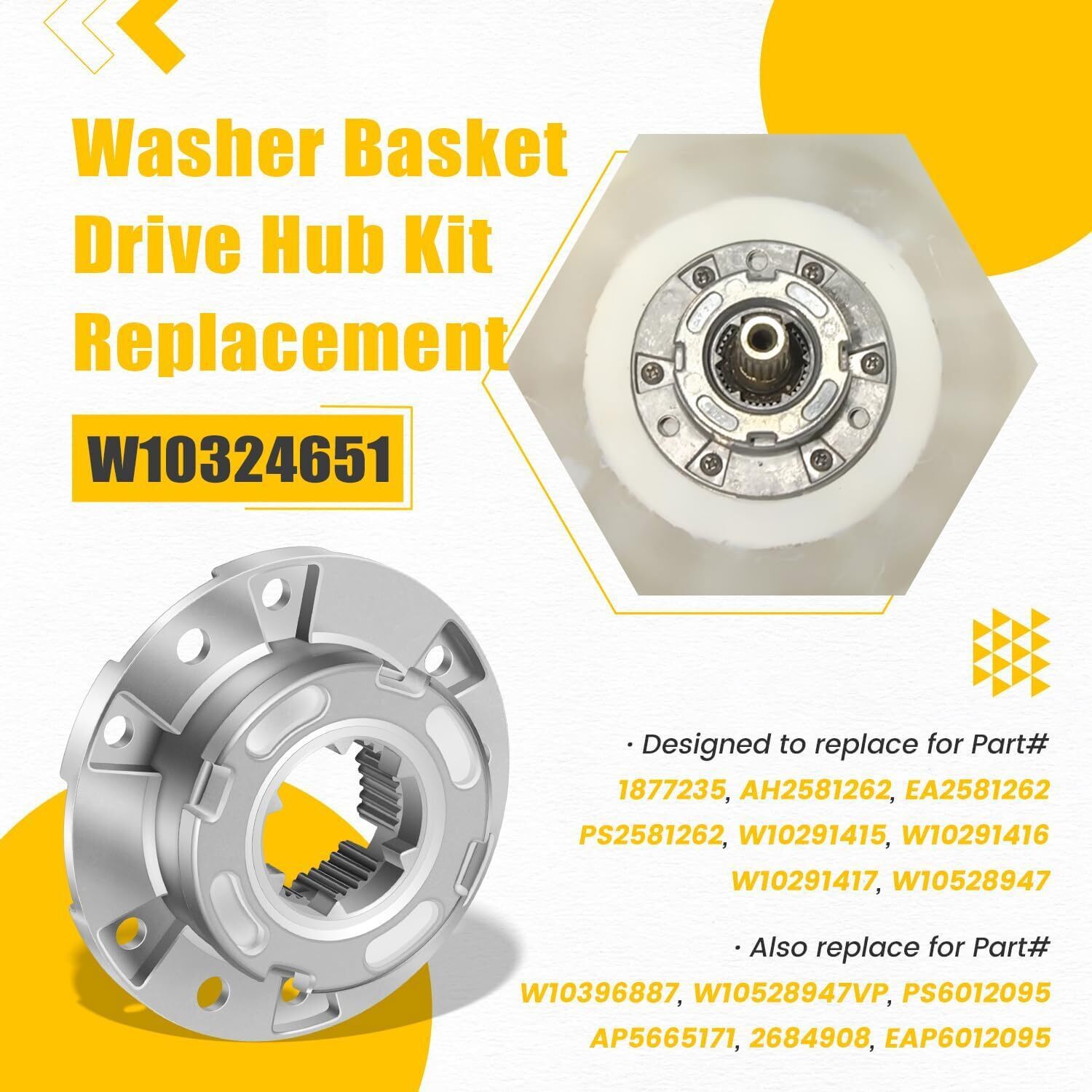 Washer Basket Drive Hub Kit Drive Hub Replacement For Whirlpool Maytag W10324651