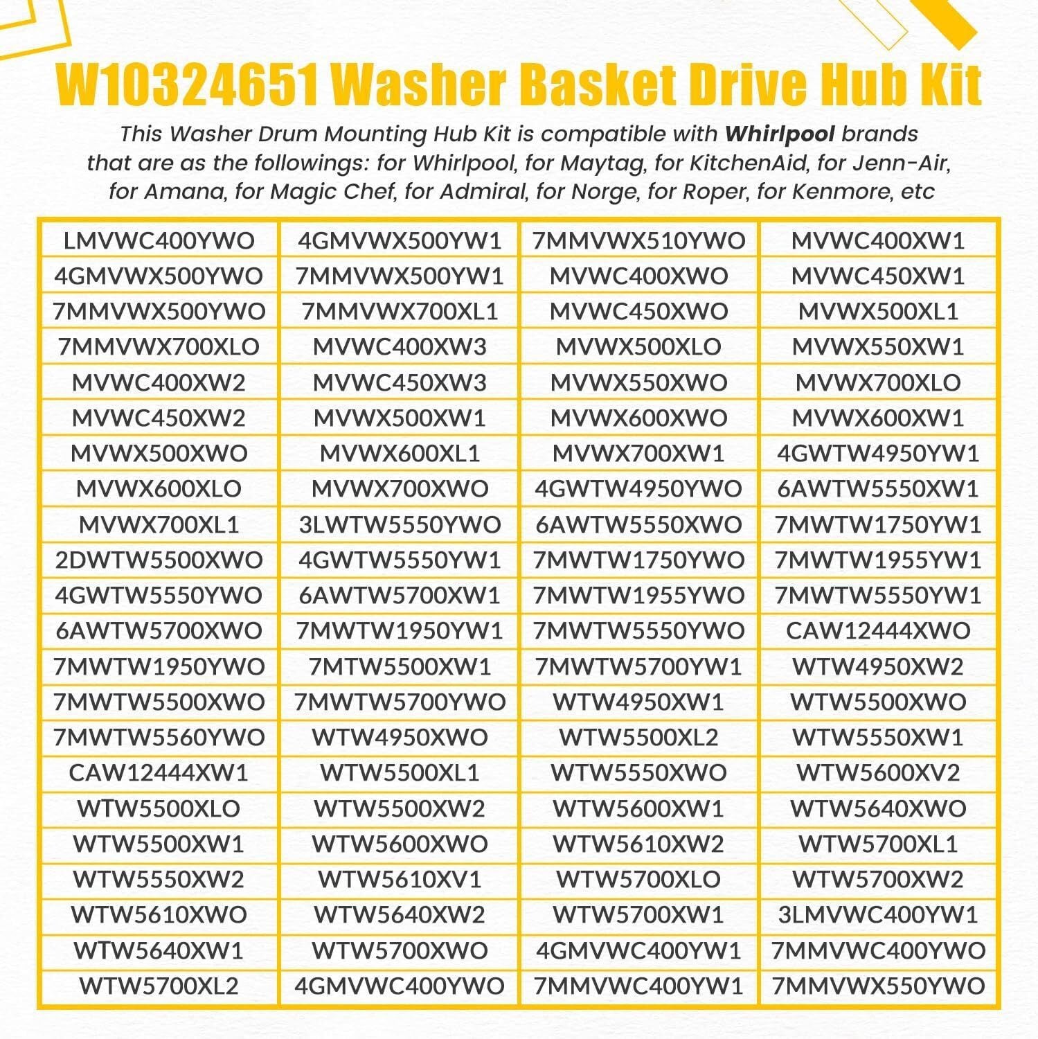 Washer Basket Drive Hub Kit Drive Hub Replacement For Whirlpool Maytag W10324651