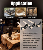 Straight&Big Curve Adze, Small Curve Adze for Woodworking Tool Log Carving Tools