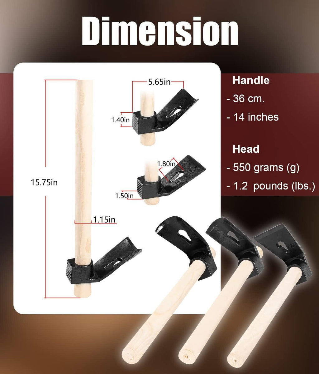Straight&Big Curve Adze, Small Curve Adze for Woodworking Tool Log Carving Tools