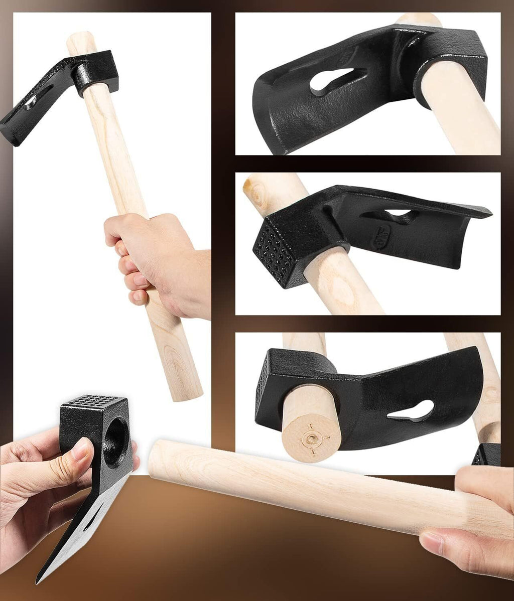 Straight&Big Curve Adze, Small Curve Adze for Woodworking Tool Log Carving Tools