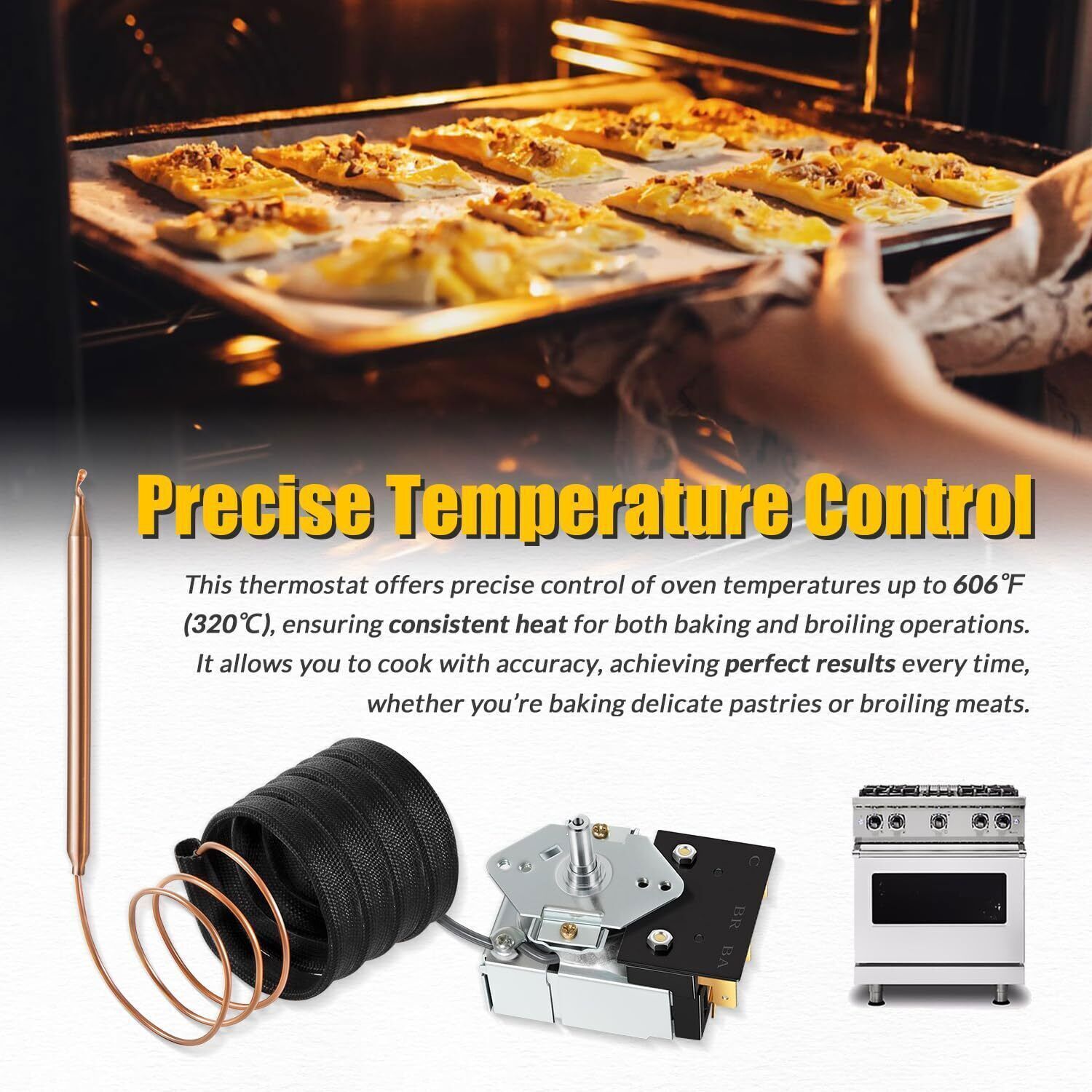 PB010036 KKB-9-48 Bake/Broil Thermostat Fits Viking Ranges, Awoco, Stove Oven