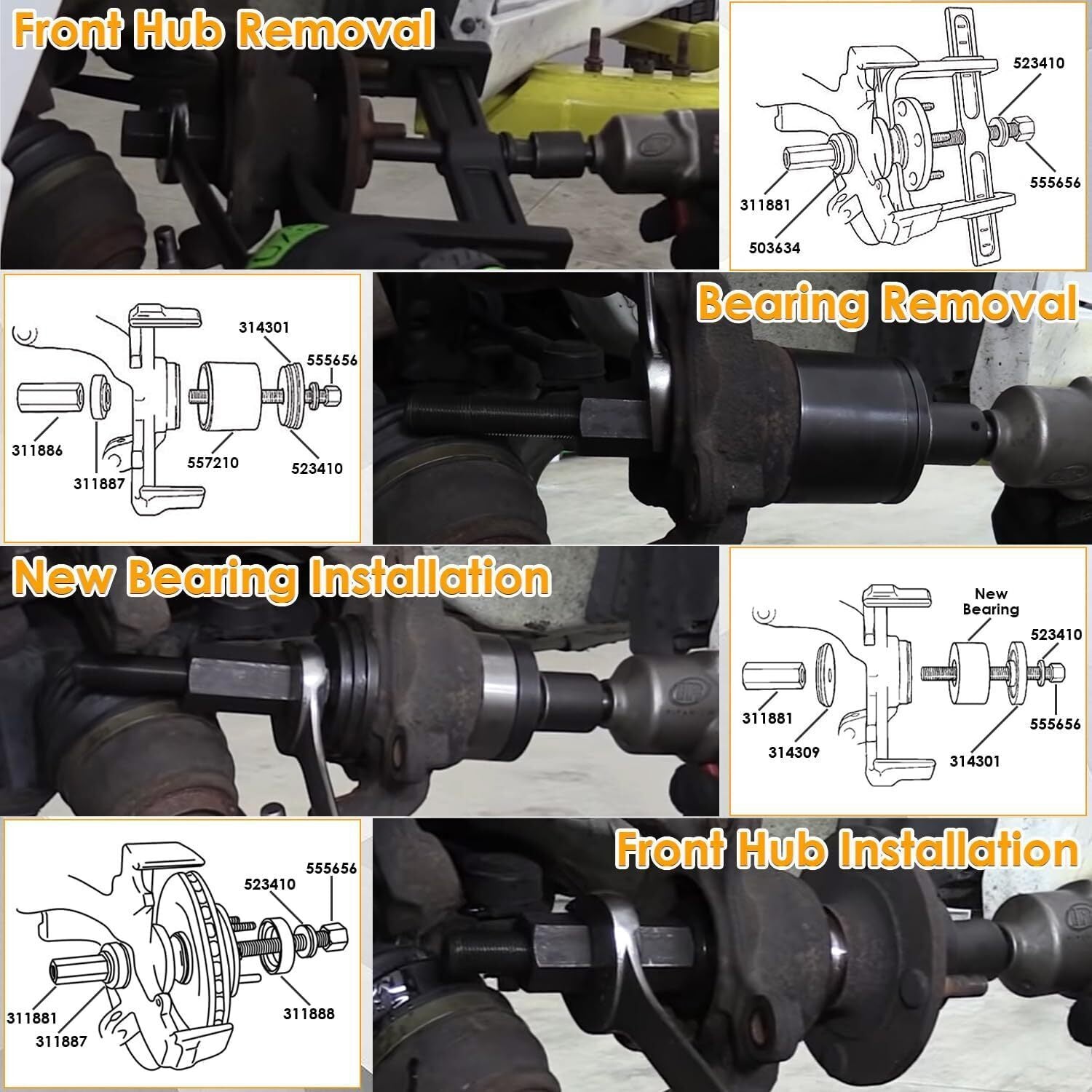 6575 Hub Grappler Kit for Vehicle Wheel Hub and Bearing Removal Installation