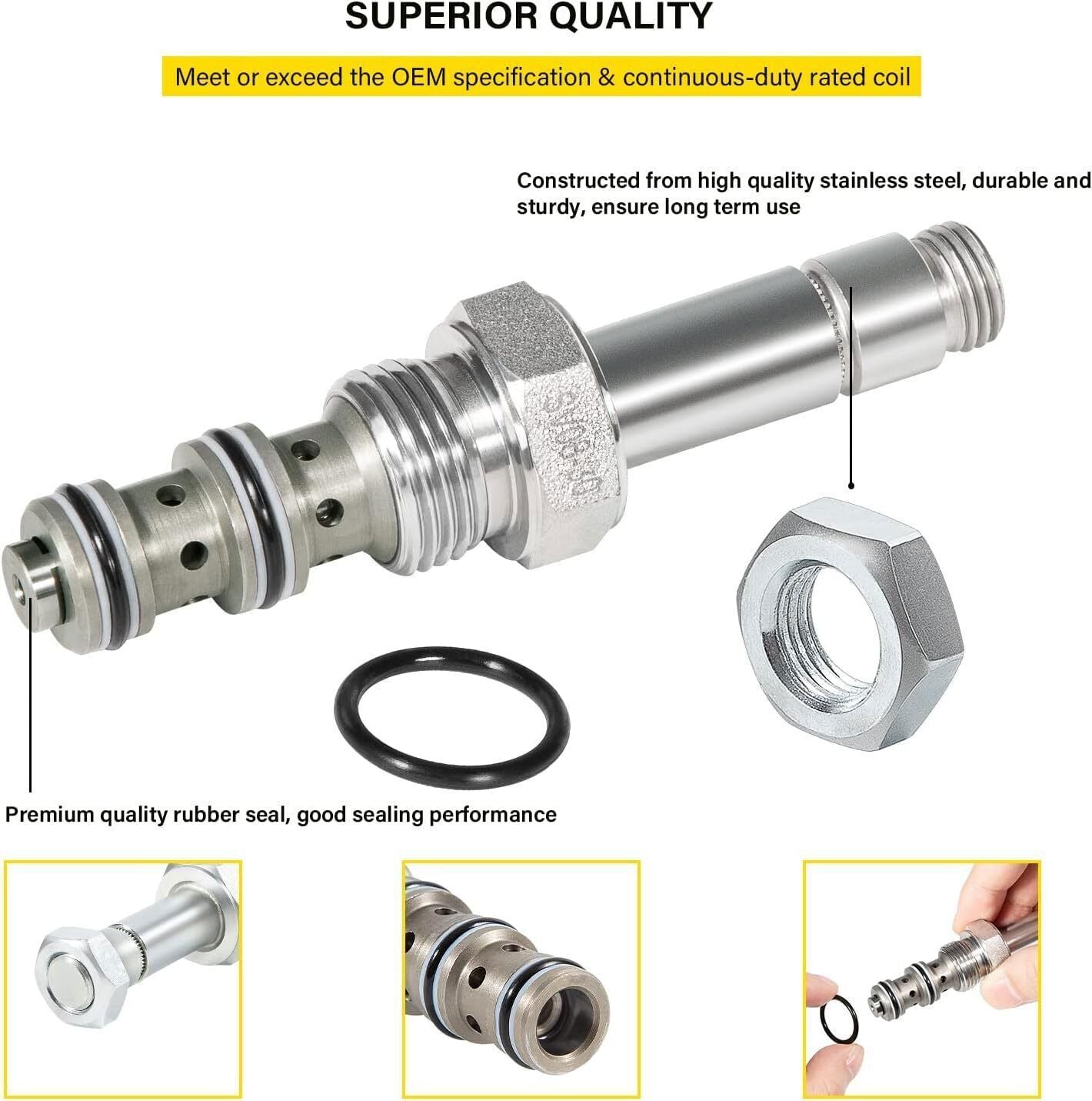 SV08-30-0-N-00 Spool Valve 3-Way 4 GPM Solenoid Hydraulic Cartridge Valve