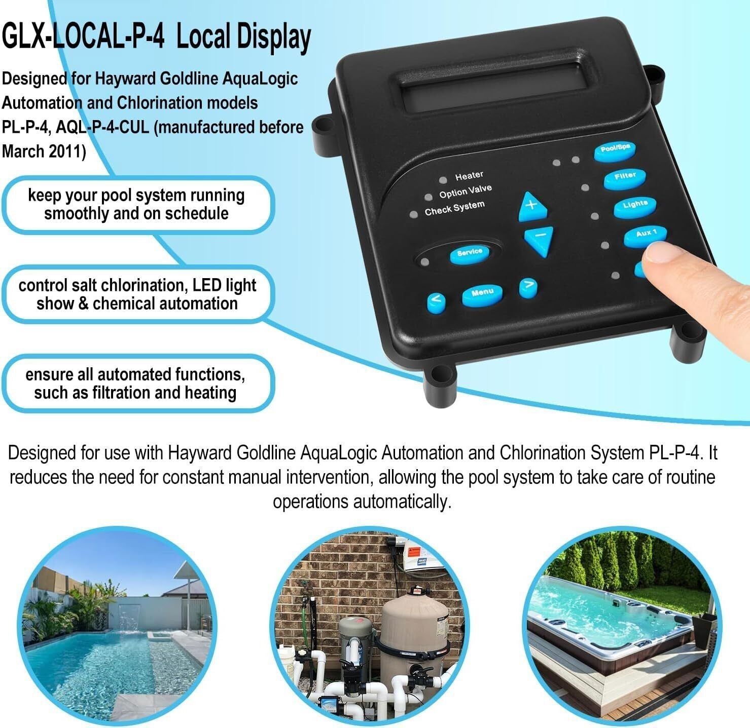 For Hayward GLX-LOCAL-P-4 P-4 Local Display Controller Service Kit Control Board