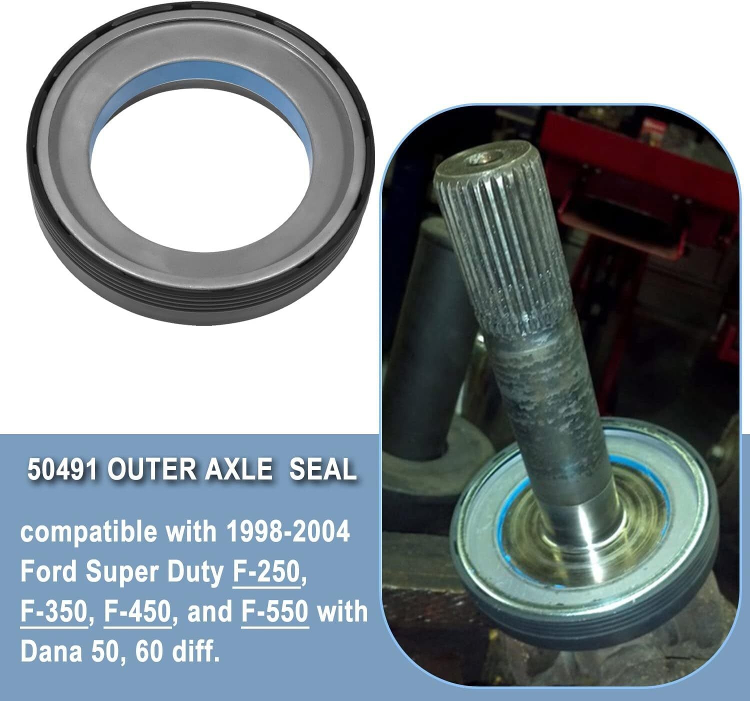 50491 Front Outer Axle Shaft Seal for Ford Super Duty Excursion 1998-2004 F250