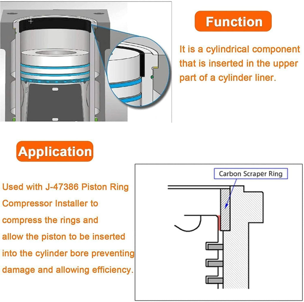 Piston Ring Compressor Adapter Tool for Detroit Diesel DD15 DD16 W470589021400