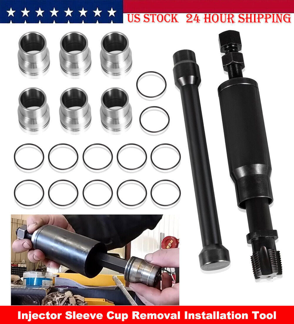 Injector Sleeve Cup Removal & Install Tool Kit for Caterpillar CAT 3126B C7 C9