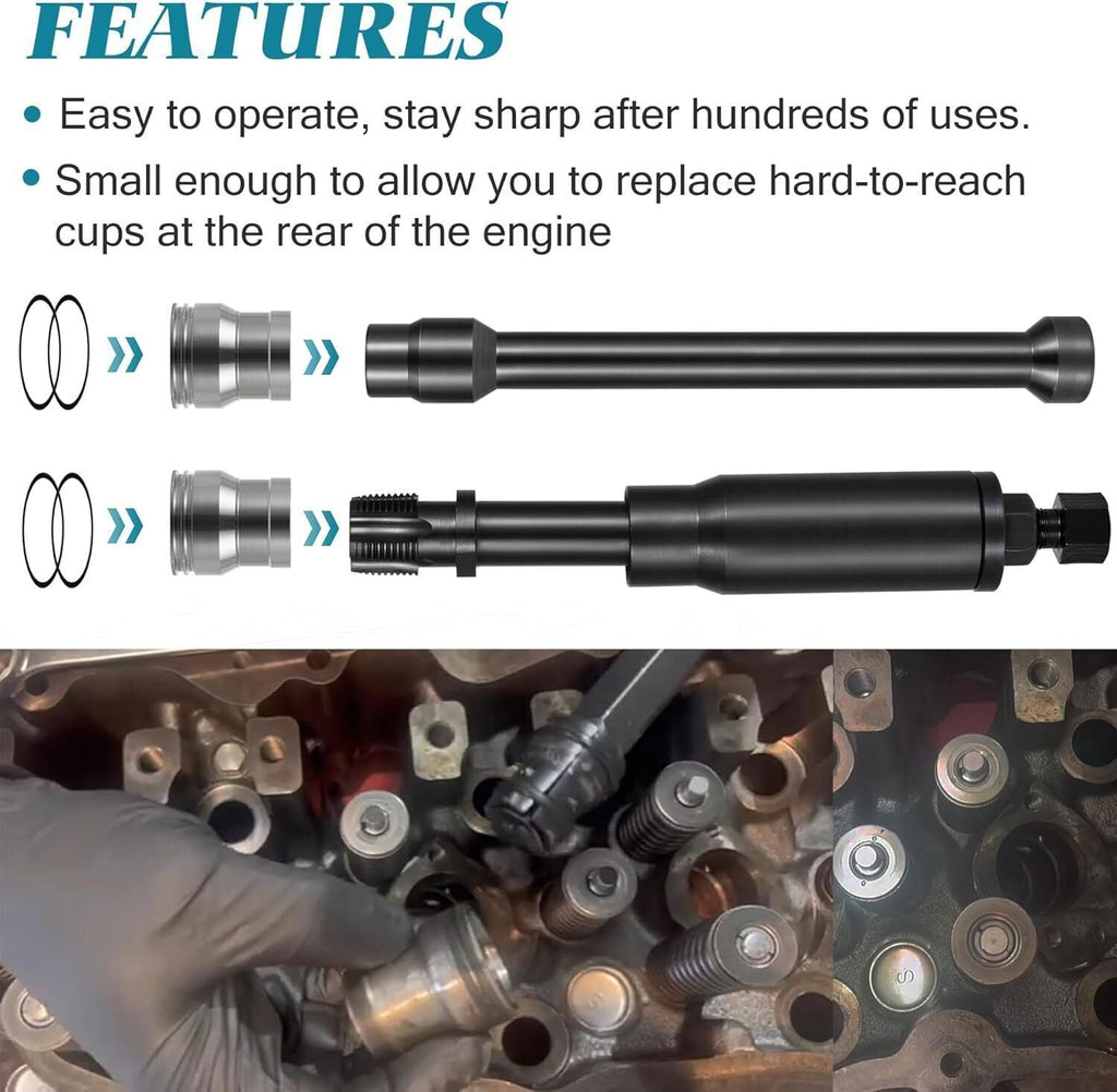 Injector Sleeve Cup Removal & Install Tool Kit for Caterpillar CAT 3126B C7 C9