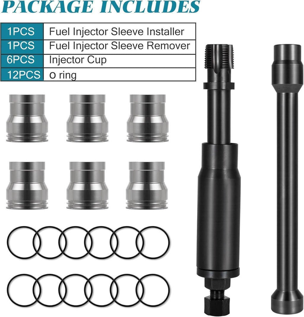 Injector Sleeve Cup Removal & Install Tool Kit for Caterpillar CAT 3126B C7 C9