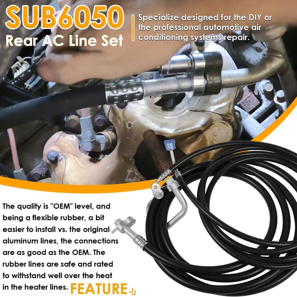 Rear A/C Line Kit for 2000-2006 Suburban,Yukon XL Rear Auxiliary AC Hose Set