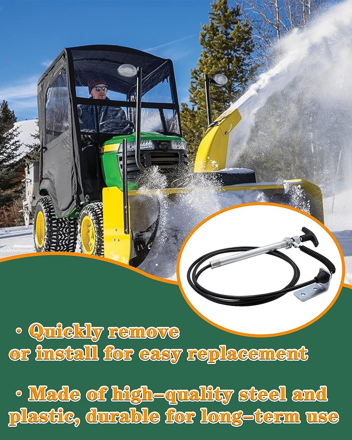 Spout Control Input Cable Replaces AM134404 for John Deere Chute Deflector Cable