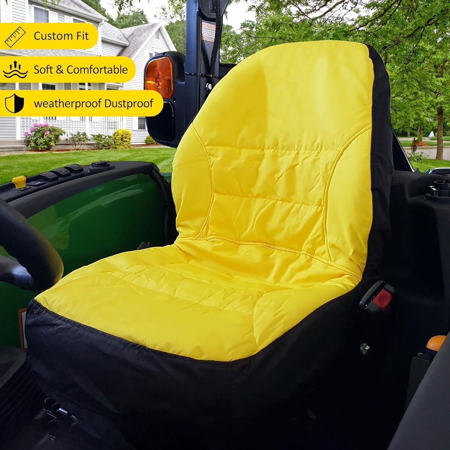 LP95233 Large Seat Cover Cushioned Seat Back Up to 18'' High for John Deere