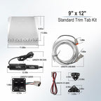 Marine 9"X12" Standard Mount Trim Tab Kit 12V W/ Double Rocker Switch 15101-104