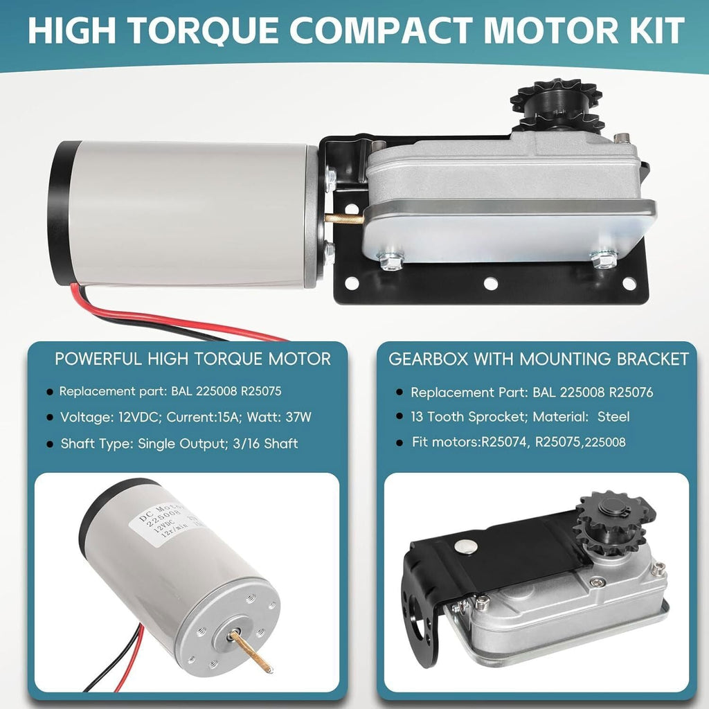 225008 RV Slide Out Motor & Gear Housing for BAL Accu-Slide Cable Slide Out Syst