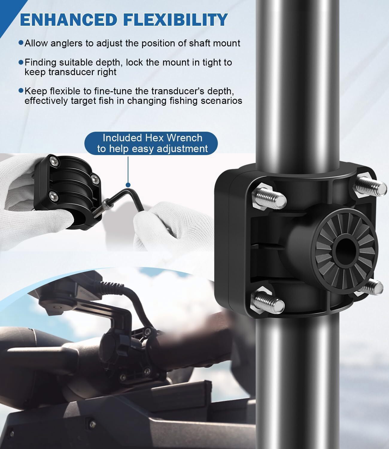 Trolling Motor Shaft Mount 010-12784-01 for Garmin Panoptix LVS32 Transducer