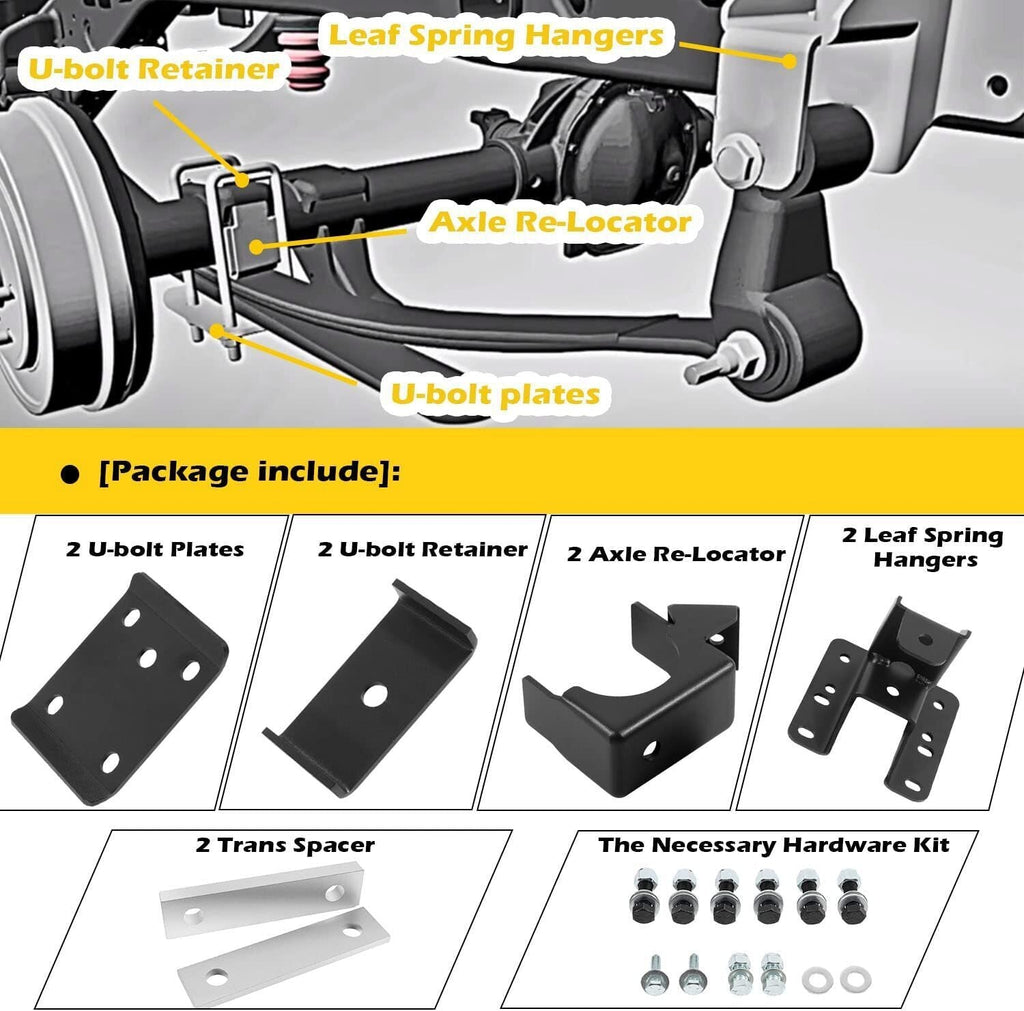 5-6" Rear Drop Lowering Axle Flip Kit For 07-20 Chevy Silverado Sierra 1500 GMC