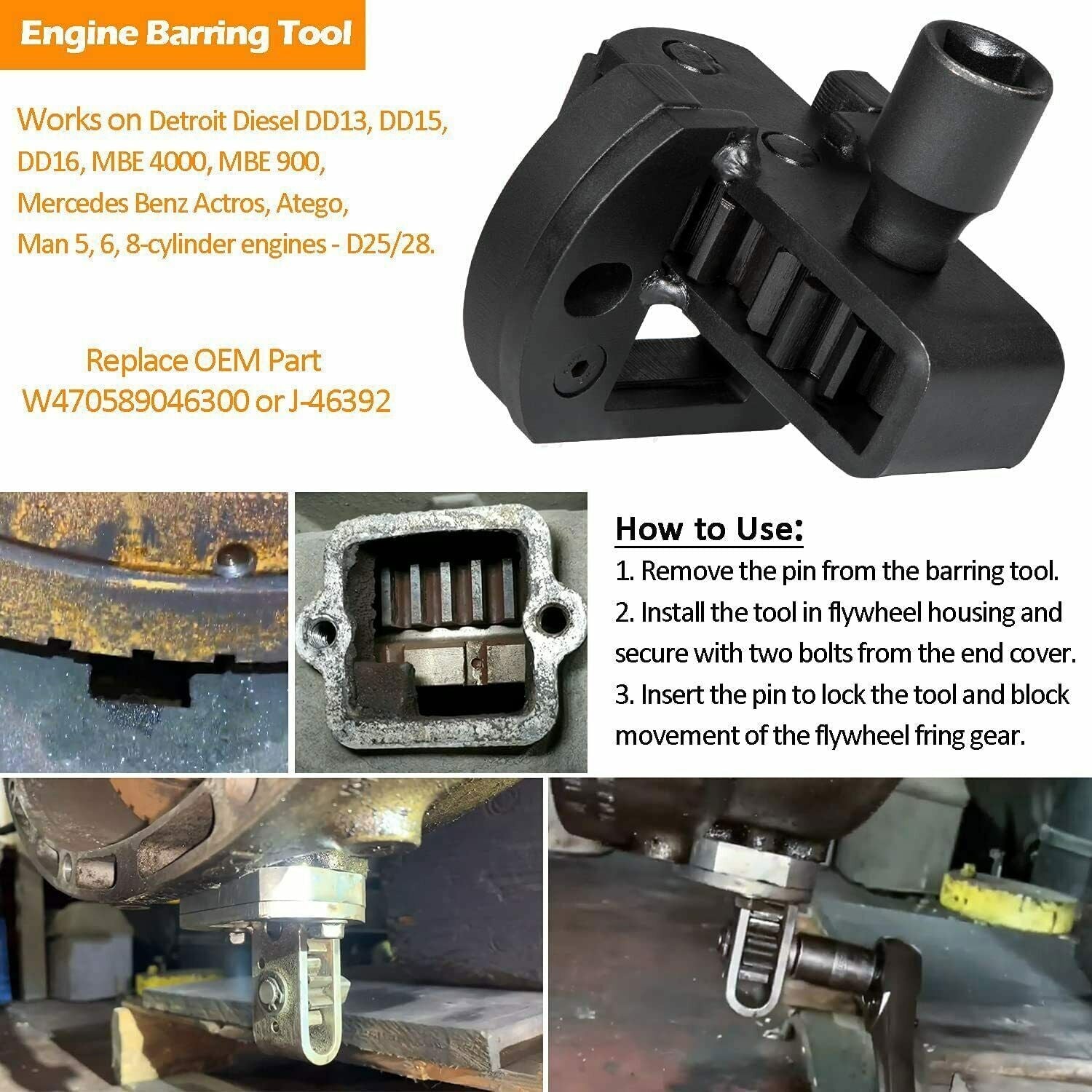 DD13 DD15 DD16 Engine Camshaft Timing Tool TDC Locating Pin Fuel line Socket