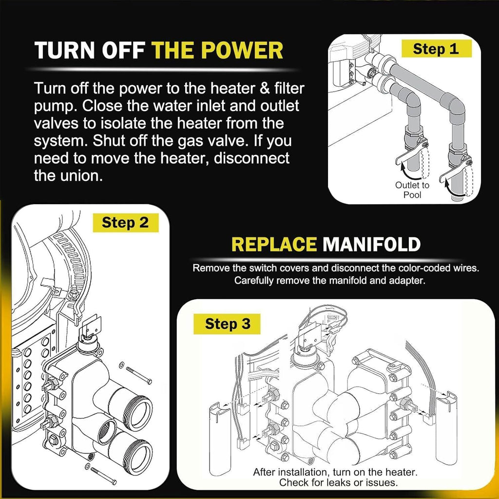 77707-0016 Manifold Replacement Kit Pool and Spa Heater