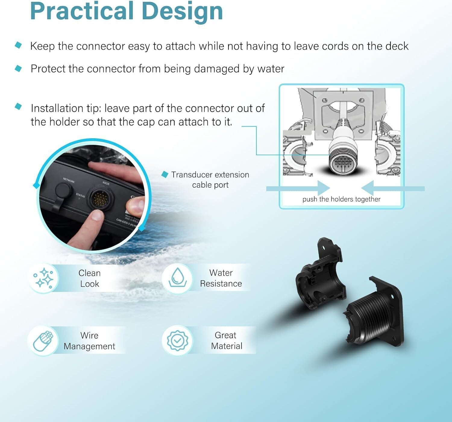For Garmin LiveScope Bulkhead Connector Kit 010-13350-00 for LVS34 / XR LVS62
