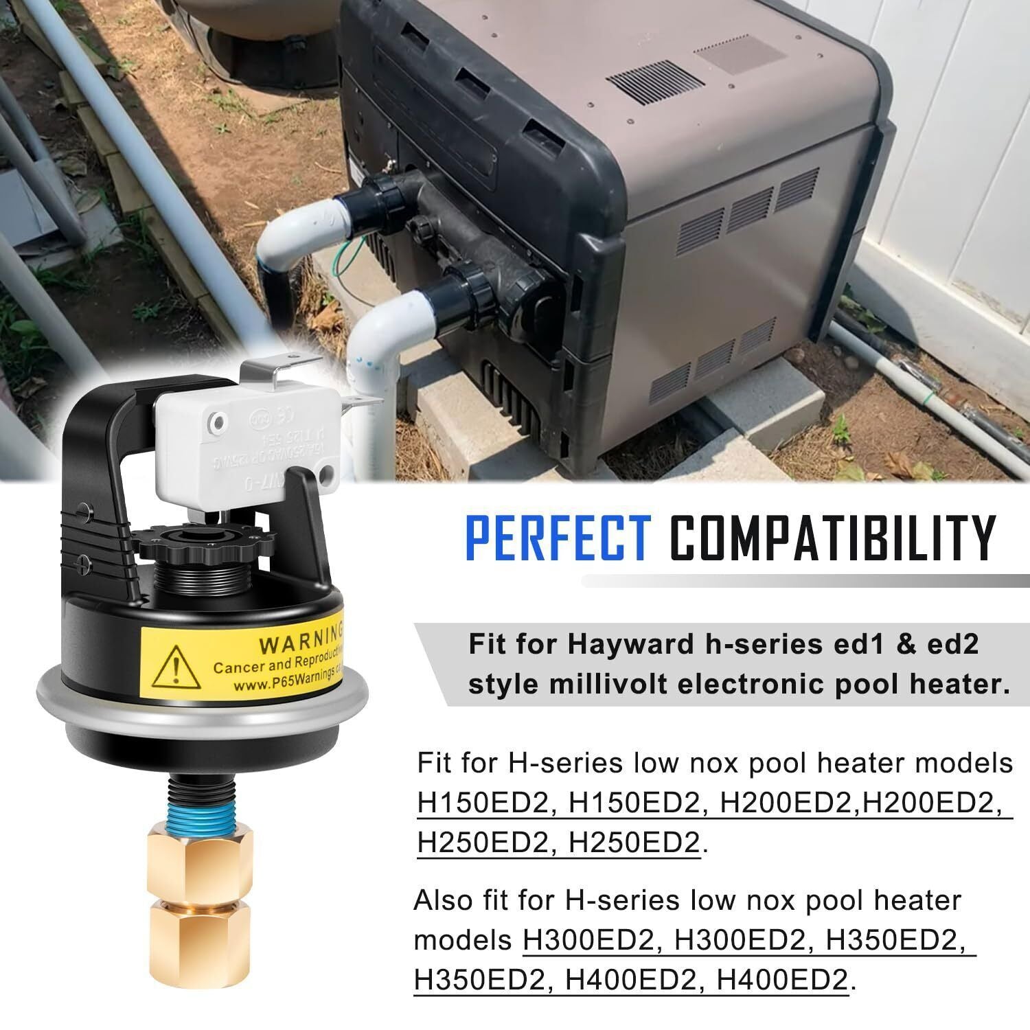 For Hayward HAXPSA1930 H Series Pool Heater Water Pressure Switch Assembly