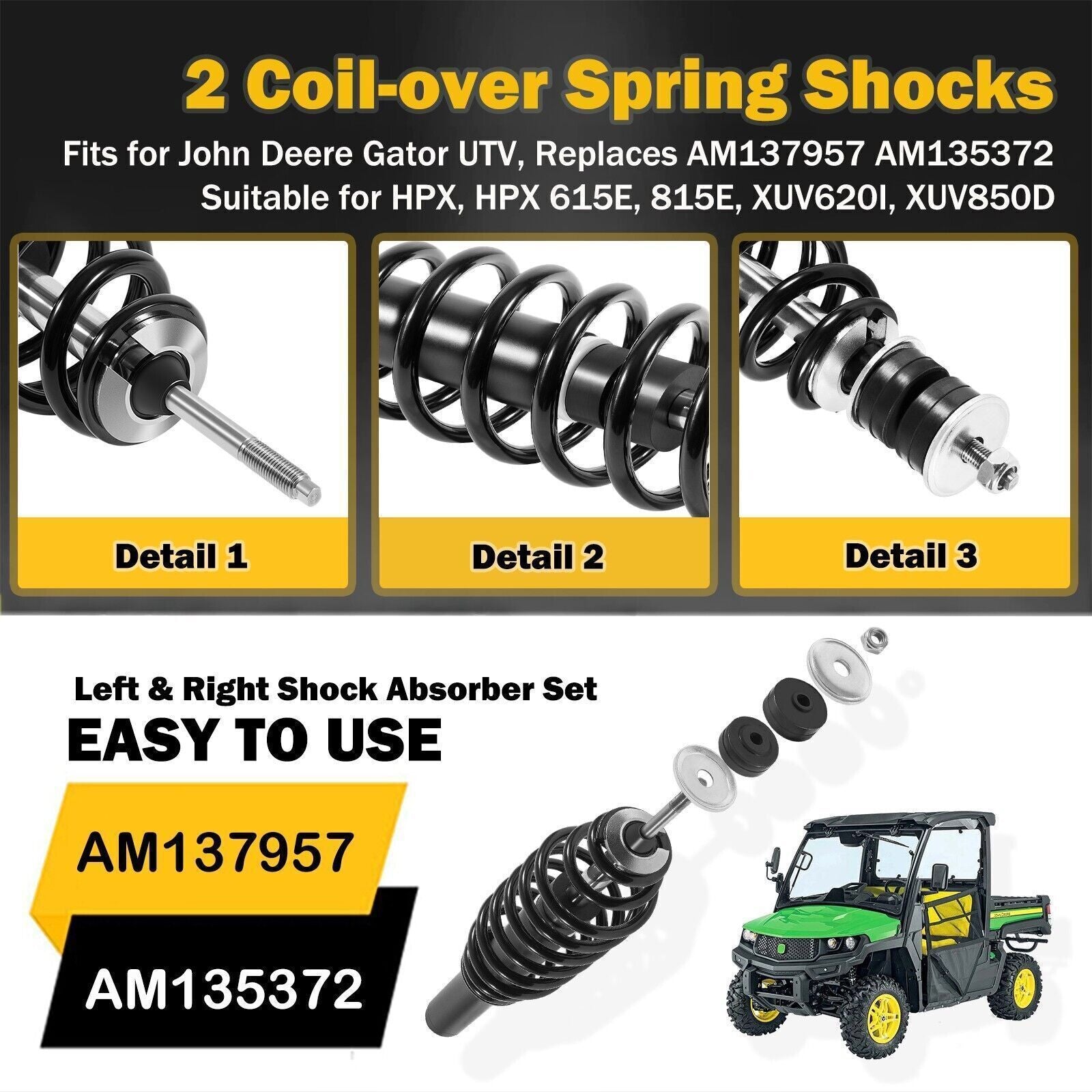 AM137957 Front Left Right Shock Absorber for John Deere Gator XUV620I XUV850D