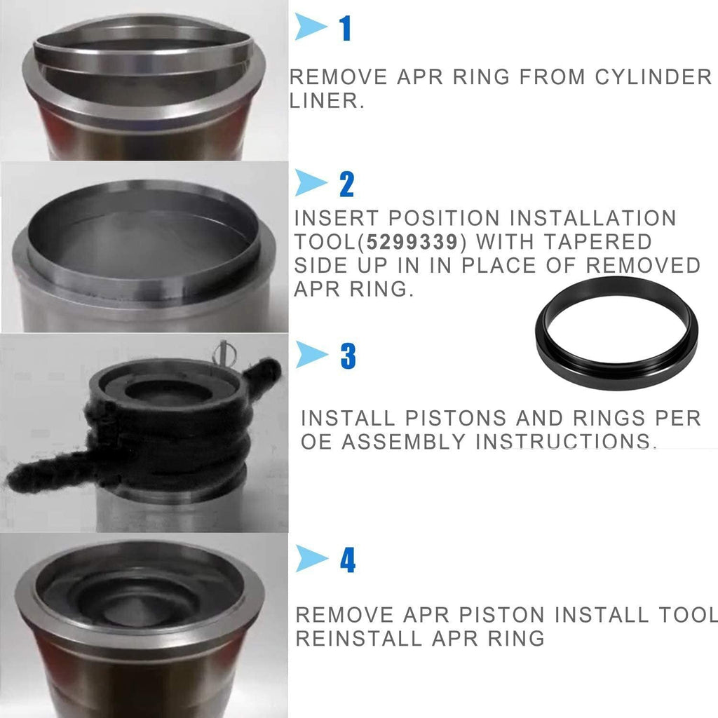 7040 Piston Ring Compressor Tool + Anti-Polishing Ring For Cummins ISX 15/QSX 15