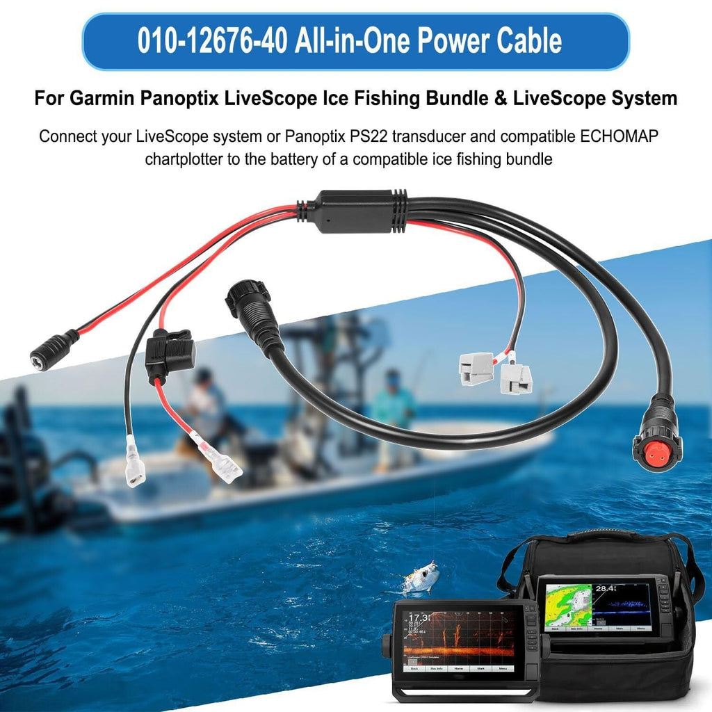 010-12676-40 All-in-One Power Cable Fit Garmin Panoptix LiveScope Transducer