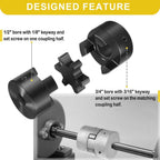 1/2" to 3/4" L075 Flexible 3-Piece L-Jaw Coupling Set for Log Splitter Hybrid