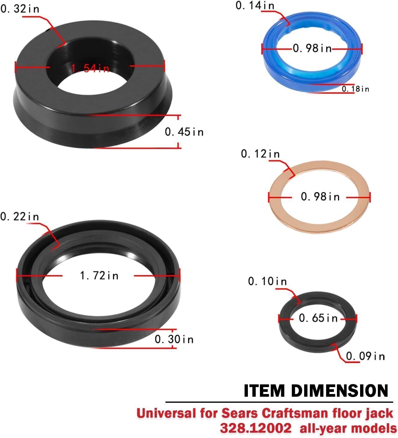 22Pcs Floor Jack Seal Kit for Sears Craftsman 1.5 Ton Part 328.12001 328.12002