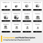 128 PCS JIC and ORFS Hydraulic Cap and Plug Hose Tube and Pipe Cap and Plug Kit